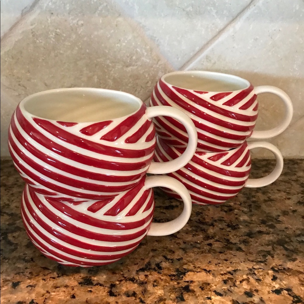 Starbucks Red & White “Peppermint” Mugs